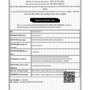 IEC Code , Import and Export Certificate in Hyderabad Telangana