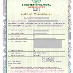 Labour License Registration Certificate in Hyderabad Telangana India